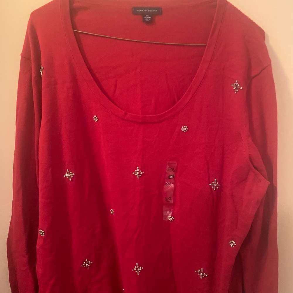 Tommy Hilfiger red starred sweater XXL NWT